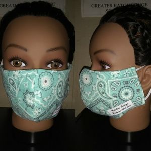 Mint Paisley Reusable Face Mask